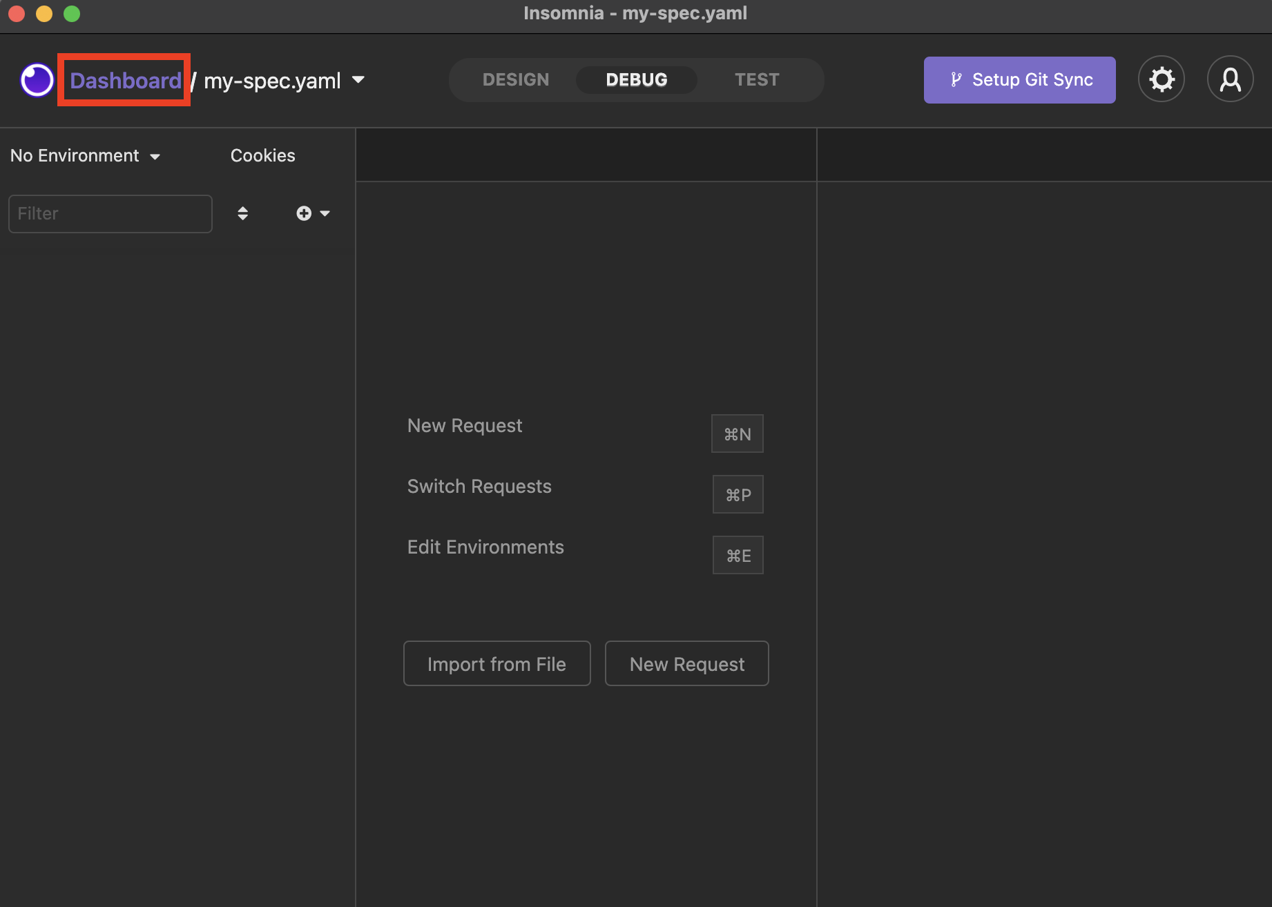 Click Dashboard in the upper left-hand corner to return to a listing of your Documents and Collections.